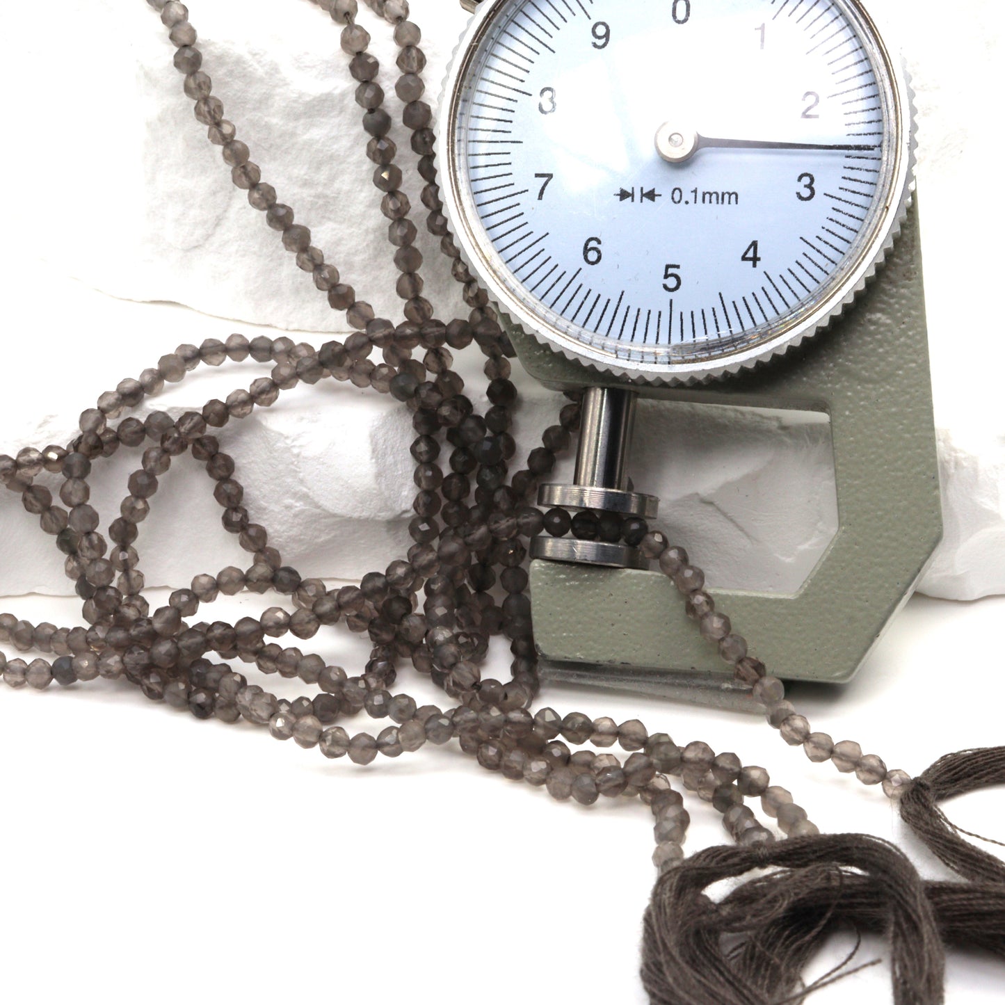 Gray Moonstone 2.5mm Faceted Rounds Bead Strand