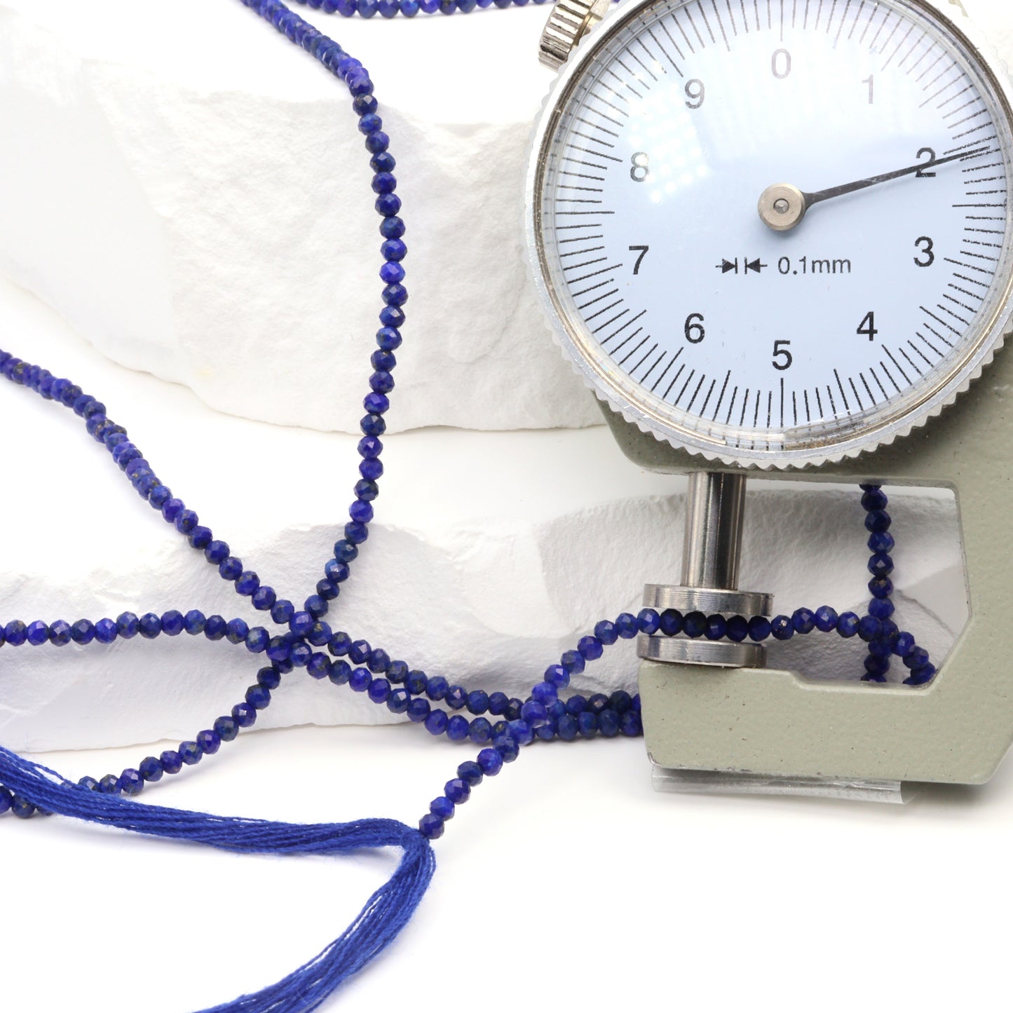 Royal Blue Lapis Lazuli 2mm Faceted Rounds Bead Strand