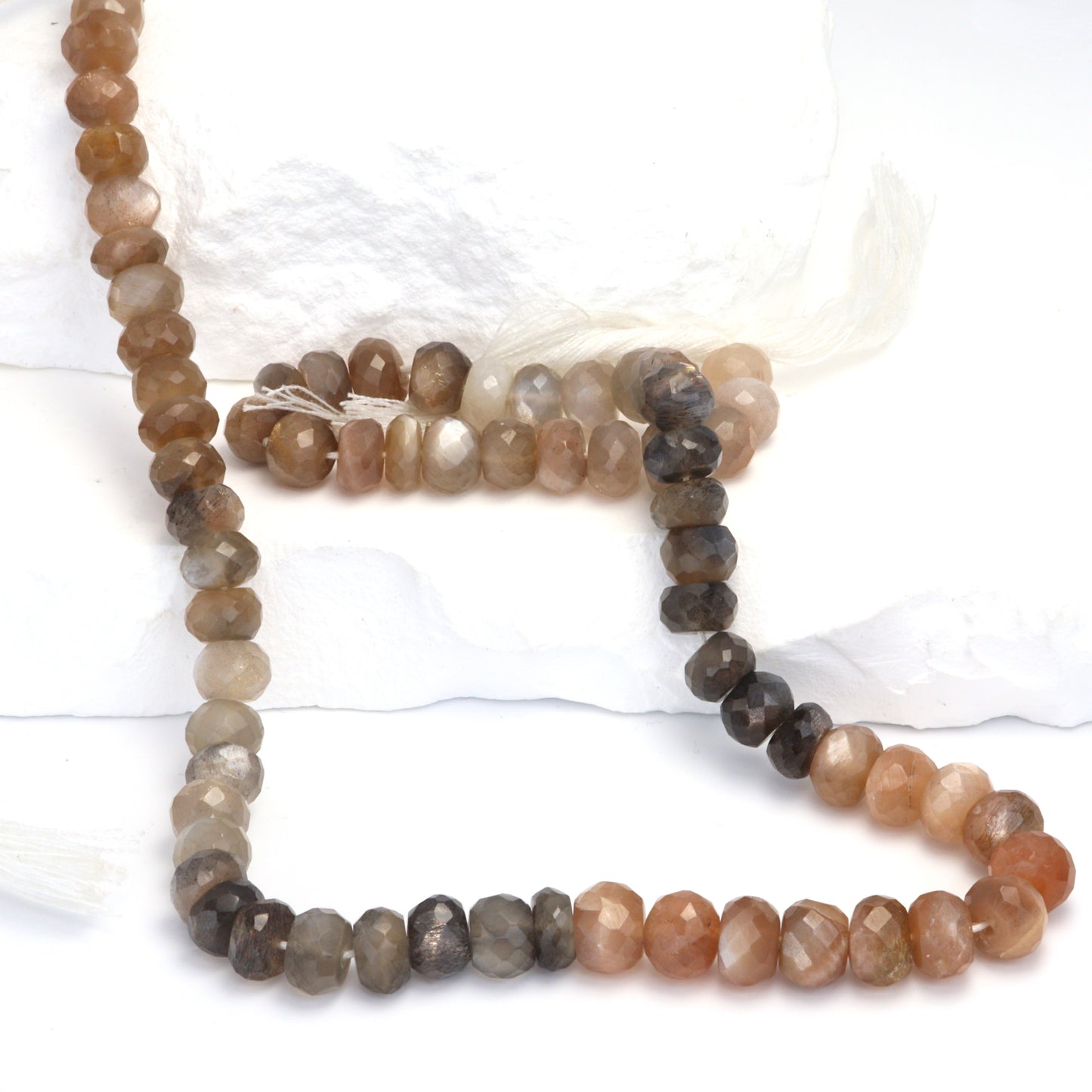 Multi Moonstone 7mm Faceted Rondelles