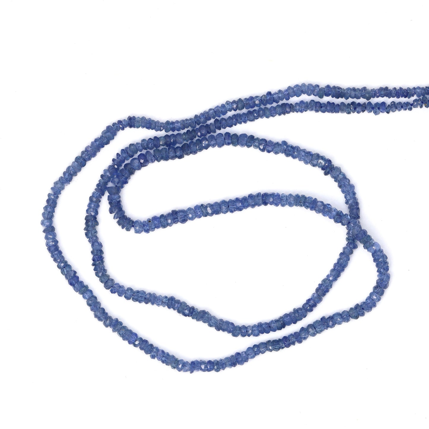 Cornflower Blue Sapphire 2mm - 2.5mm Hand Faceted Rondelles Bead Strand