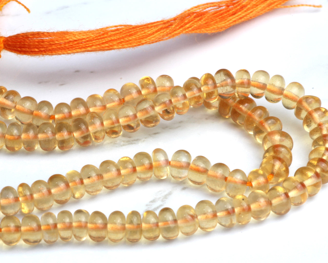 Yellow Citrine 3.5mm Smooth Rondelles