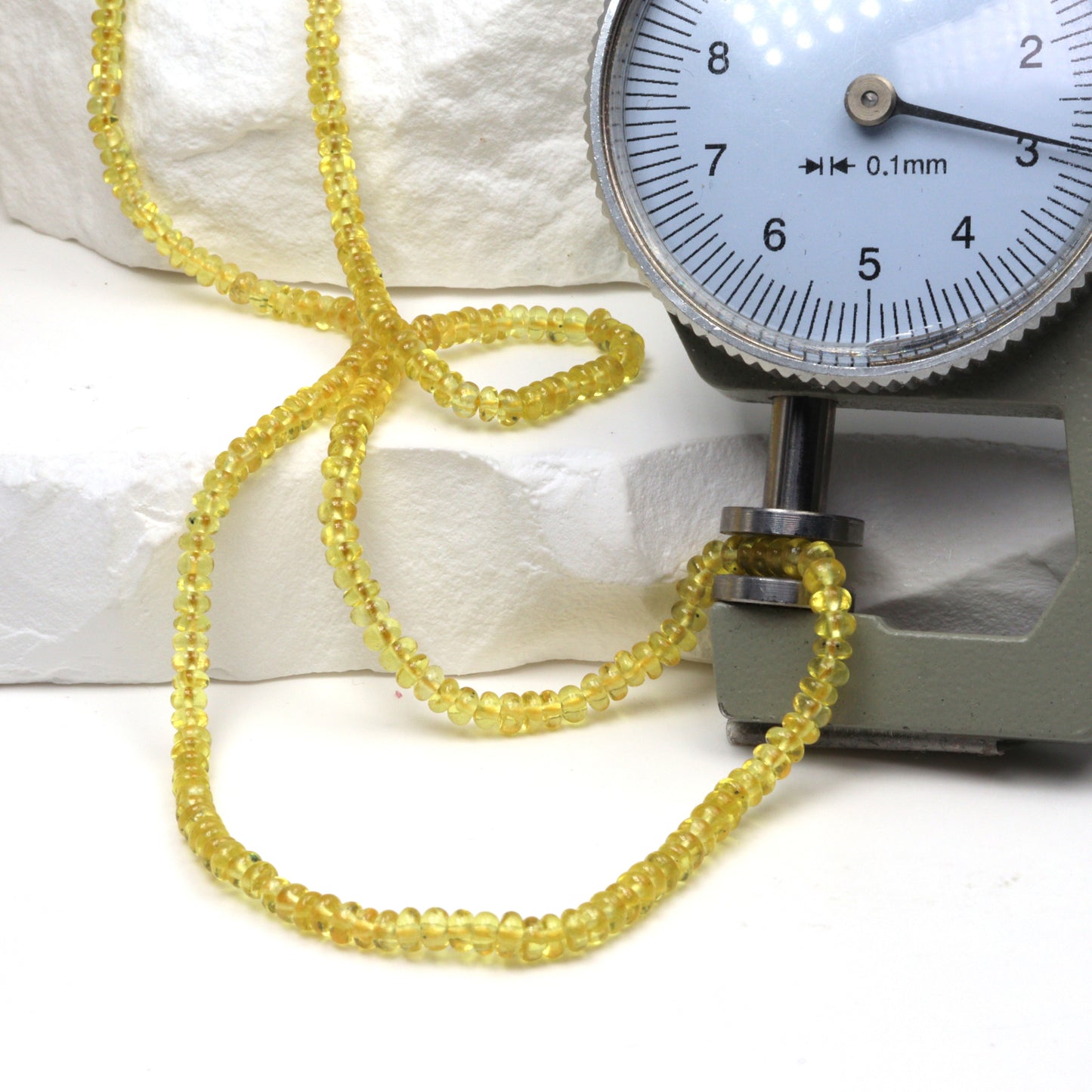 Yellow Sapphire 2.5mm - 3.0mm Smooth Rondelles Bead Strand