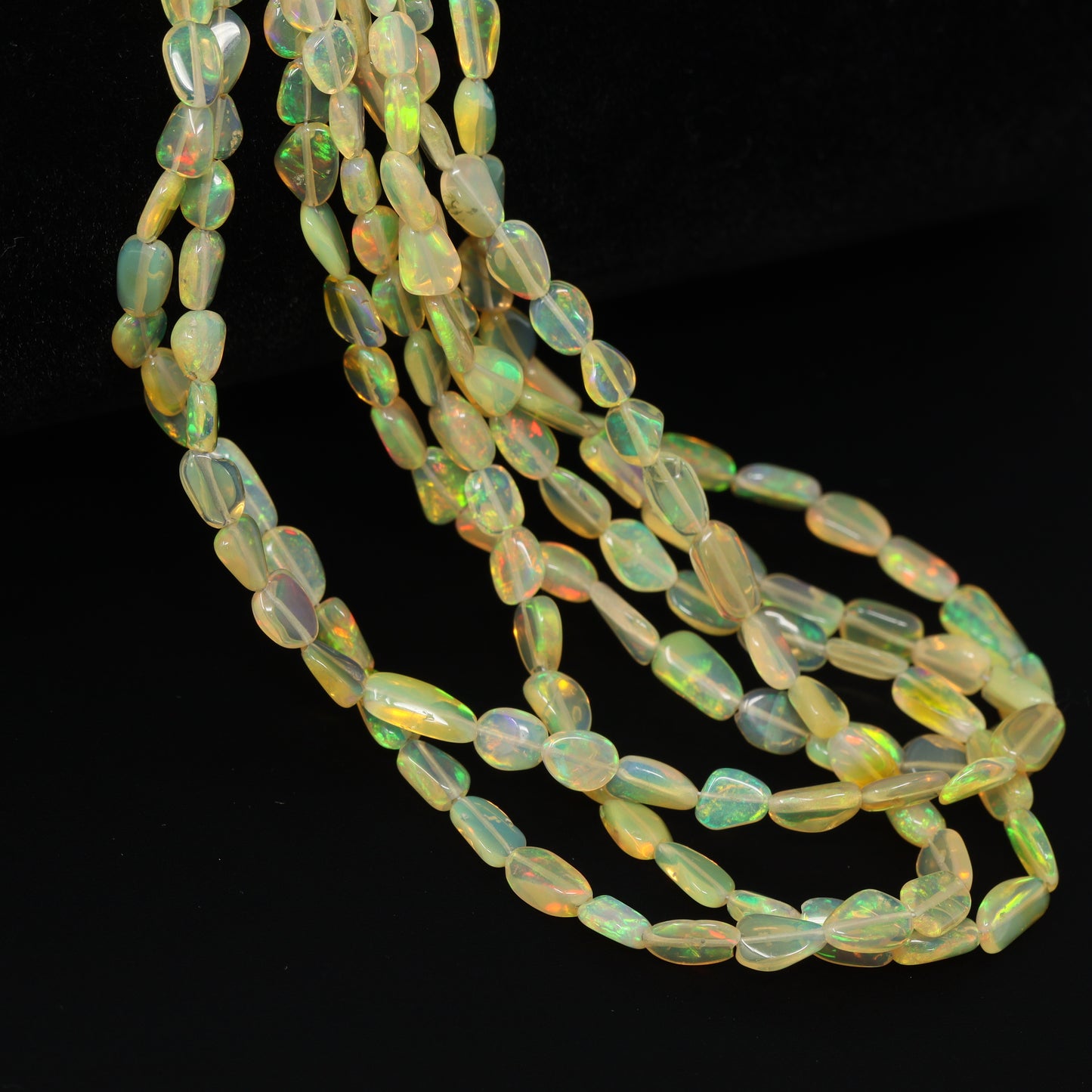 Yellow Ethiopian Opal 5x3mm – 6x4mm Smooth Nuggets Bead Strand