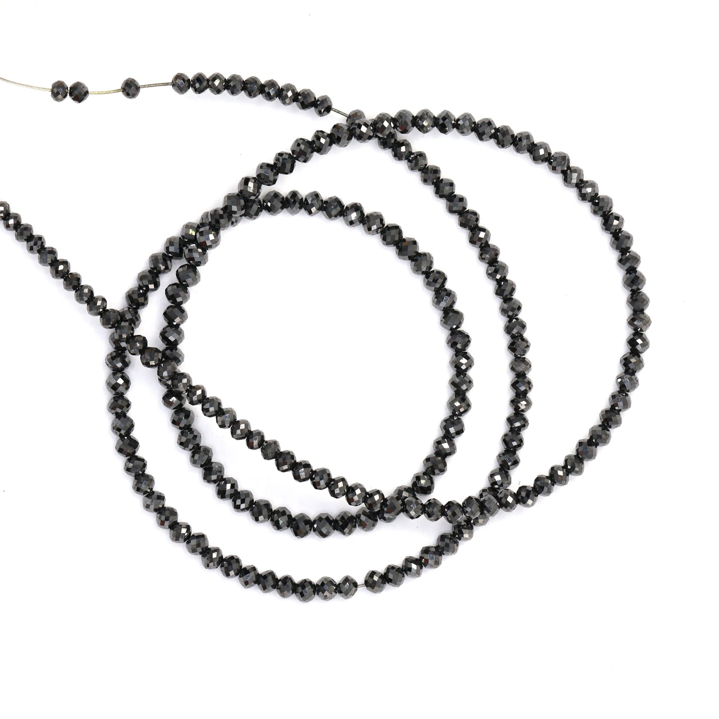 Black Diamond 2mm Faceted Rondelles