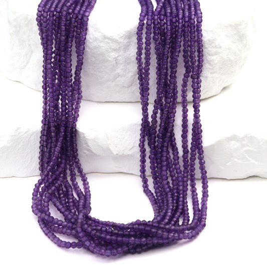 Purple Amethyst 1.8mm Faceted Rounds Bead Strand