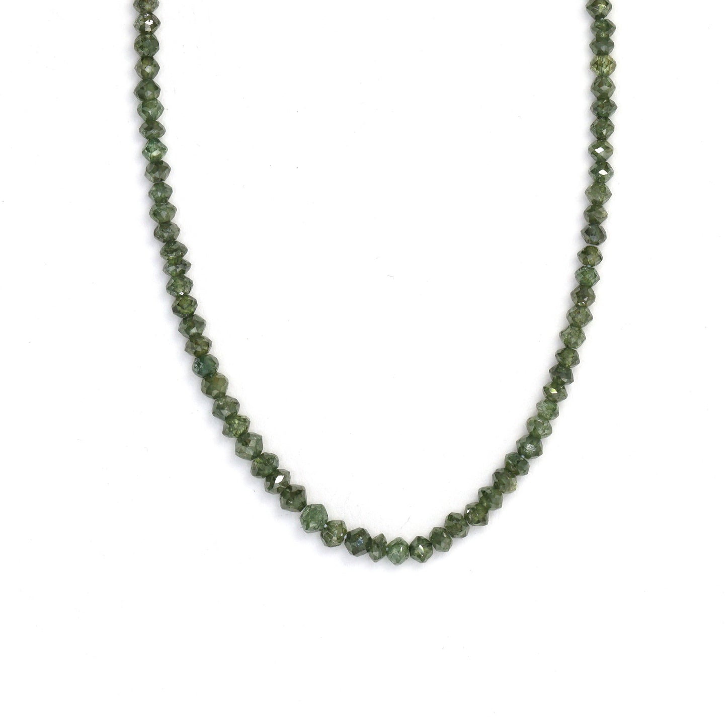 Green Diamond 1.8mm - 2.5mm Hand Faceted Rondelles Bead Strand