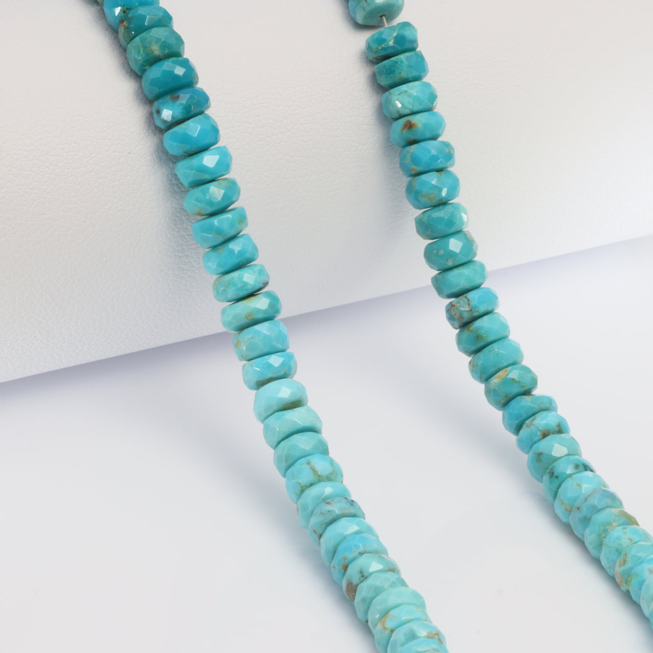 Ombre Natural Blue Turquoise 6mm Faceted Rondelles