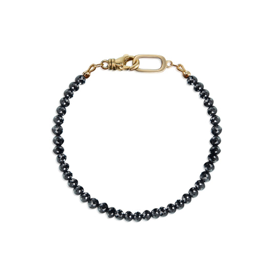 18k Black Diamond Bead Bracelet