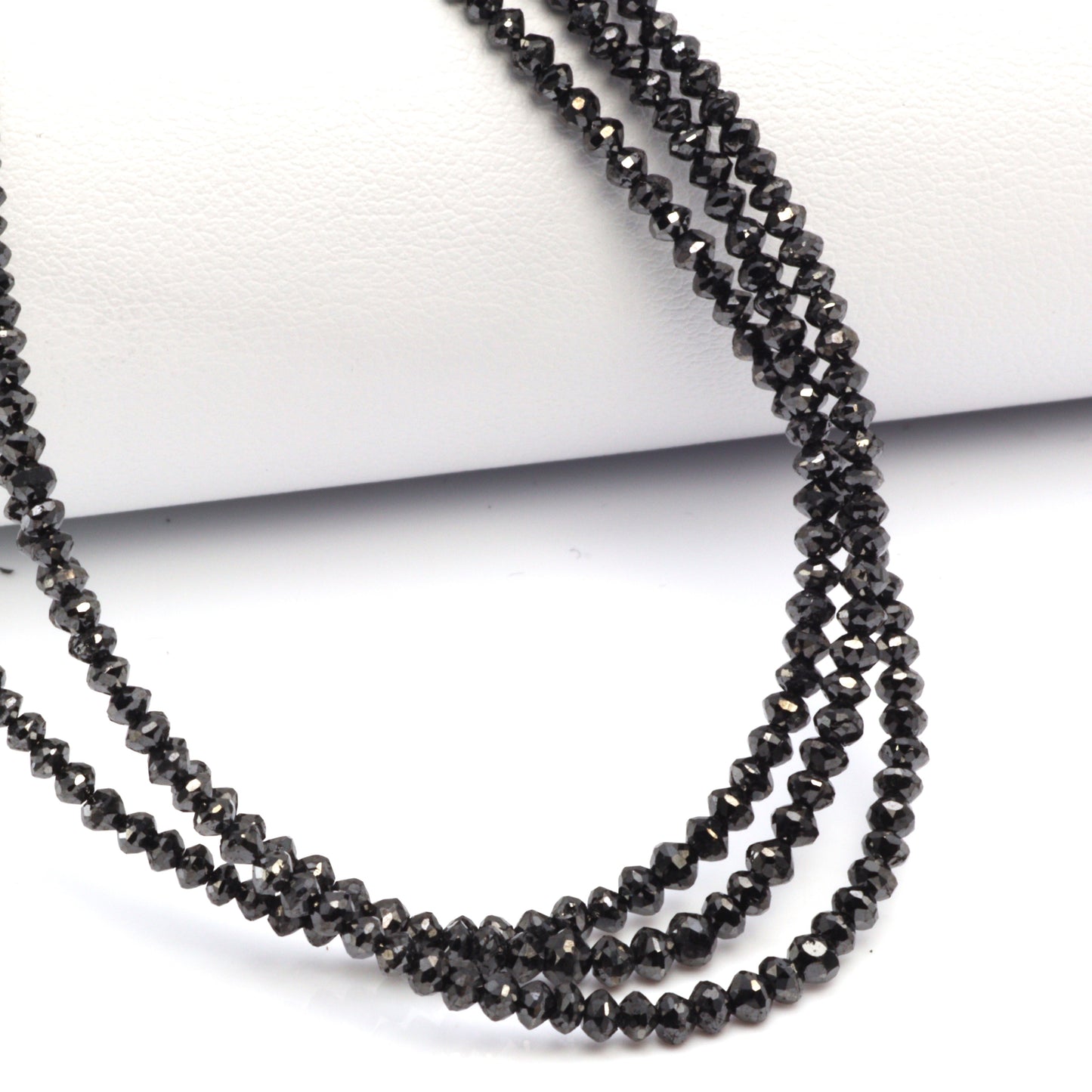 Black Diamond 2mm Faceted Rondelles