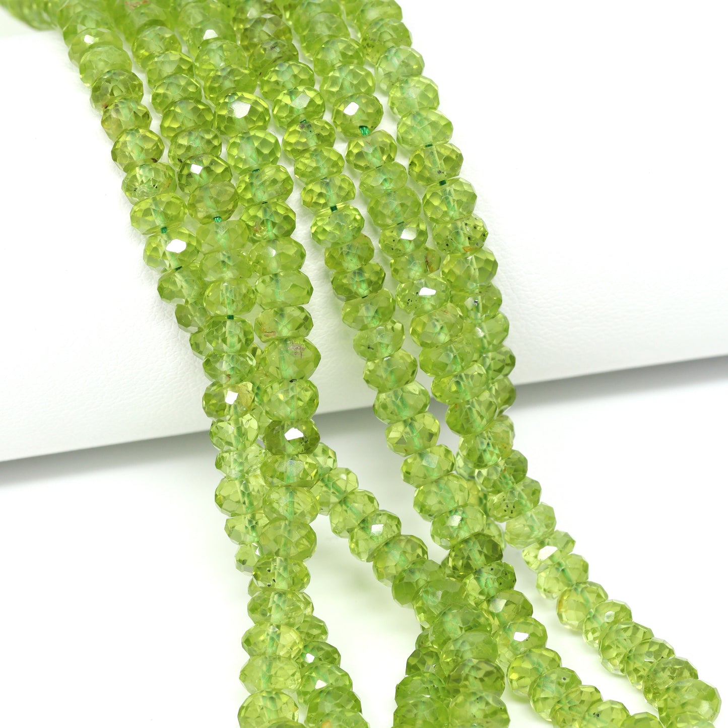 Green Peridot 5mm – 5.5mm Faceted Rondelles Bead Strand