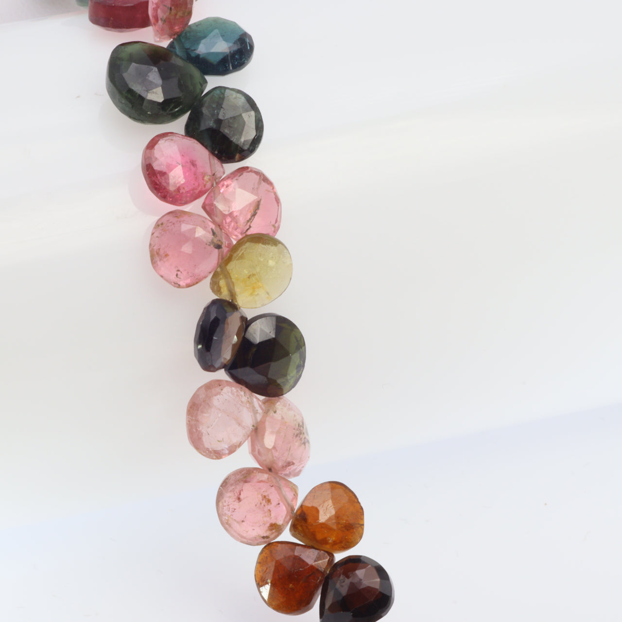 Watermelon Tourmaline 8mm Faceted Heart Shaped Briolettes