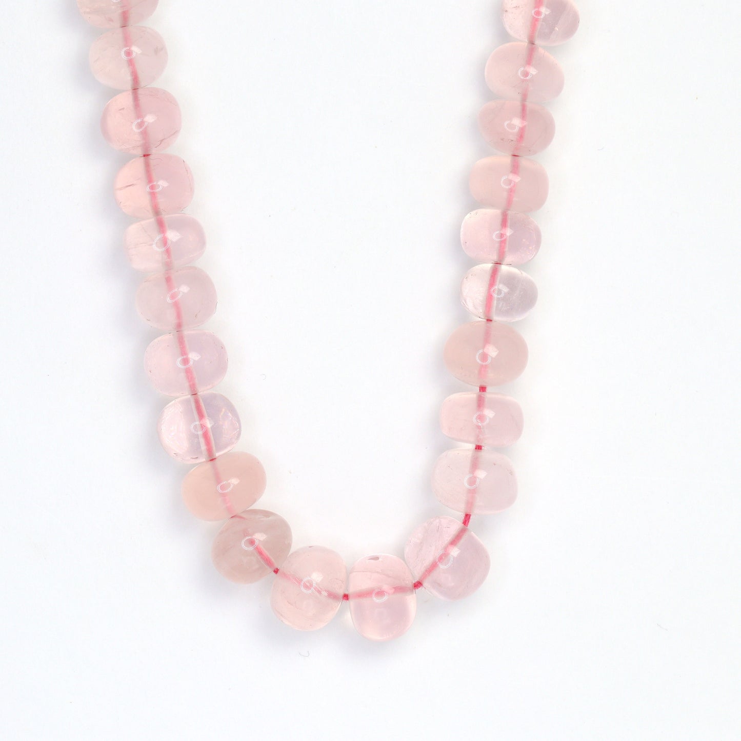 Rose Quartz 6mm - 9mm Smooth Rondelles Bead Strand
