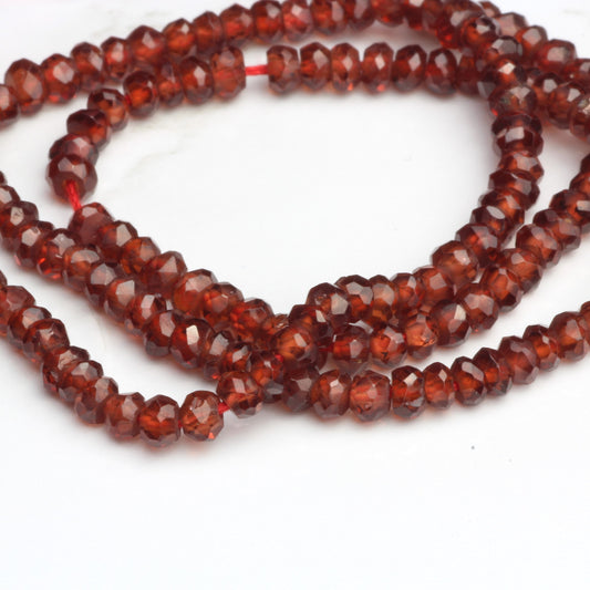 Red Garnet 3mm Faceted Rondelles