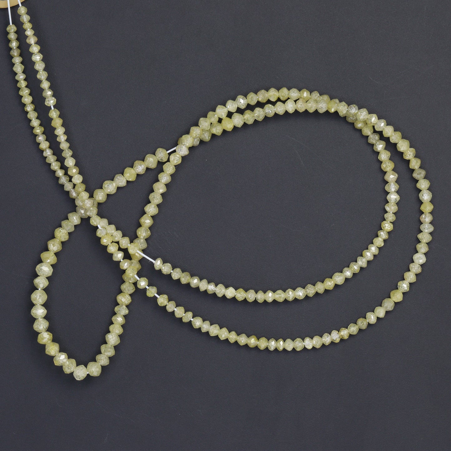 Champagne Diamond 1.8mm Faceted Rondelles