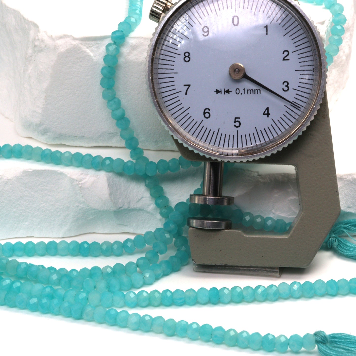 Blue Amazonite 3.5mm Faceted Rondelles Bead Strand