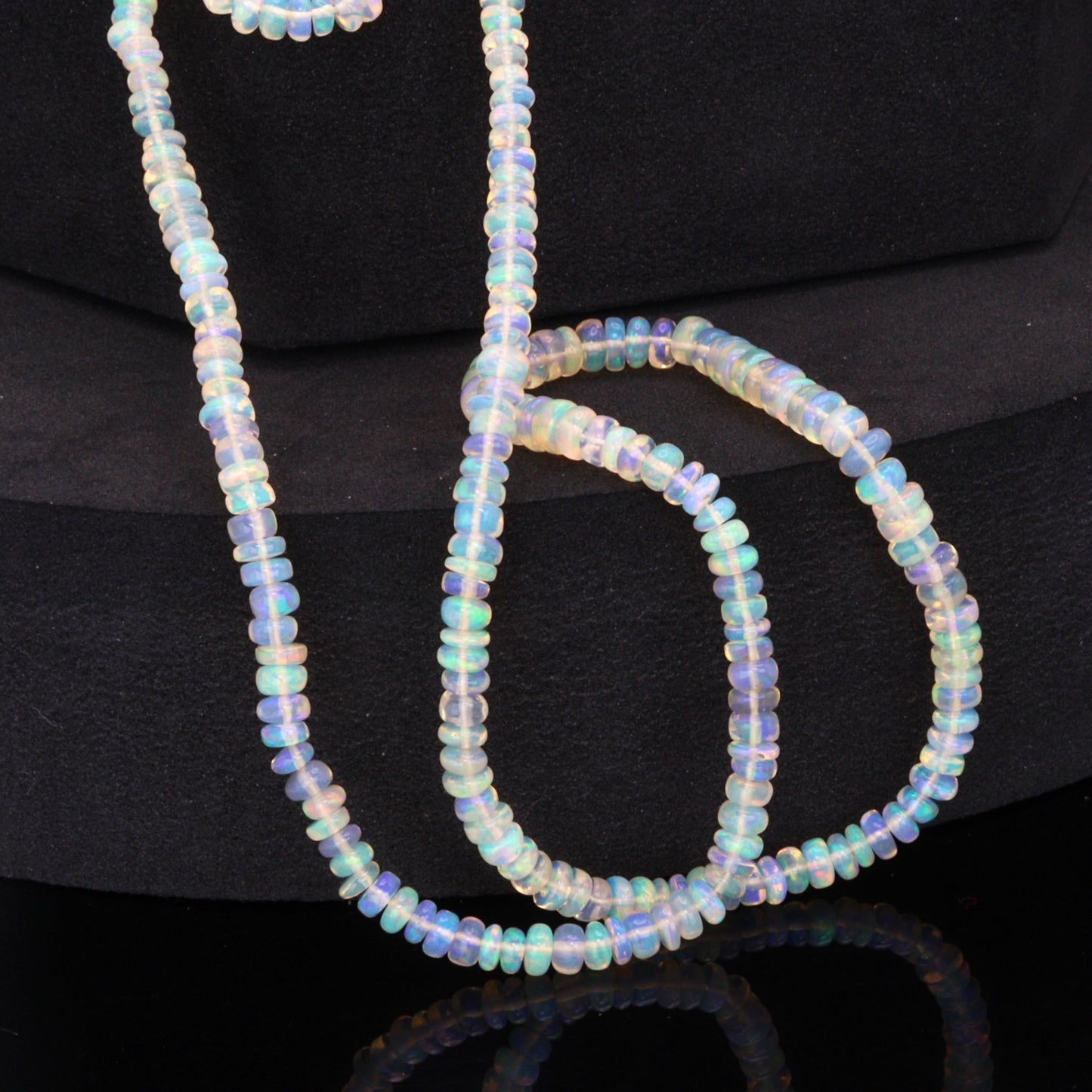 White Ethiopian Opal 3mm Smooth Rondelles