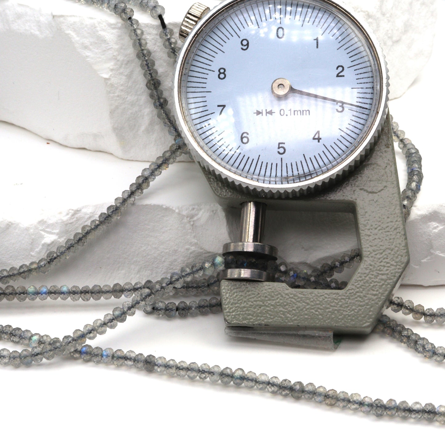 Blue Labradorite 3mm Faceted Rondelles Bead Strand