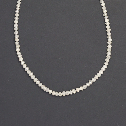 Gray Diamond 1.5mm - 2.0mm Hand Faceted Rondelles Bead Strand