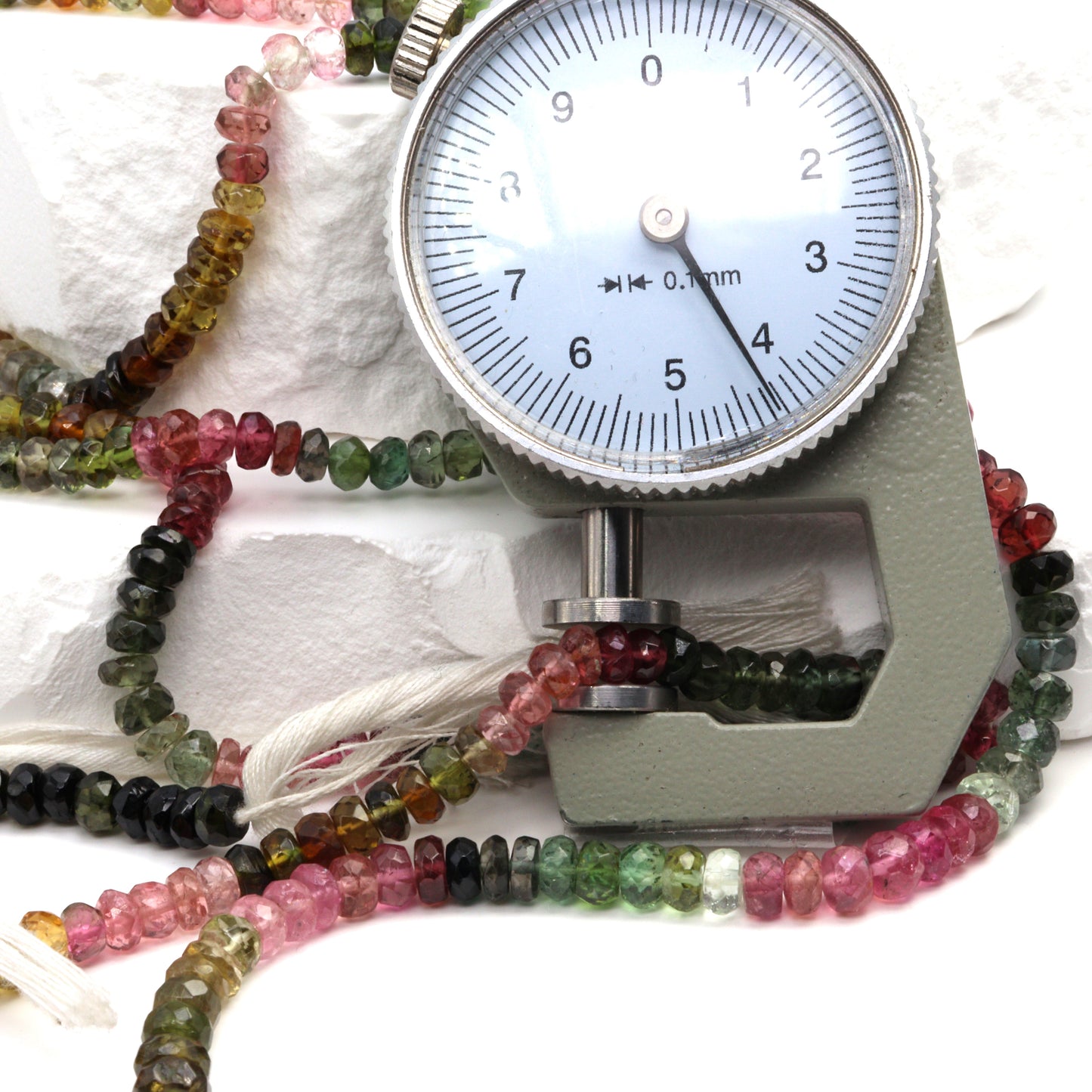 Watermelon Tourmaline 4mm Faceted Rondelles