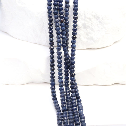 Cornflower Blue Sapphire 3mm Faceted Rondelles