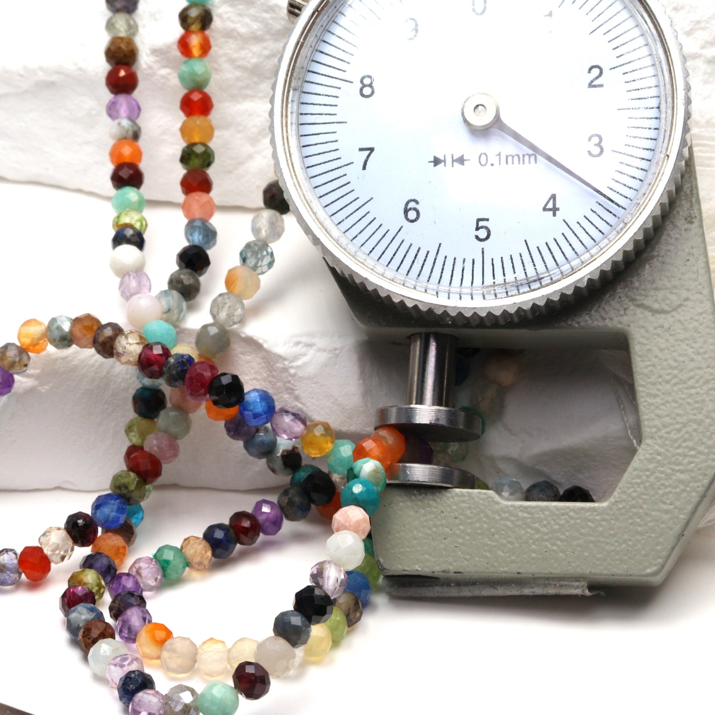 Rainbow Multi Semi Precious 3.5mm Faceted Rounds