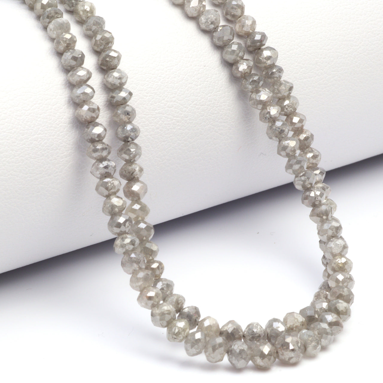 Gray Diamond 2.7mm Faceted Rondelles