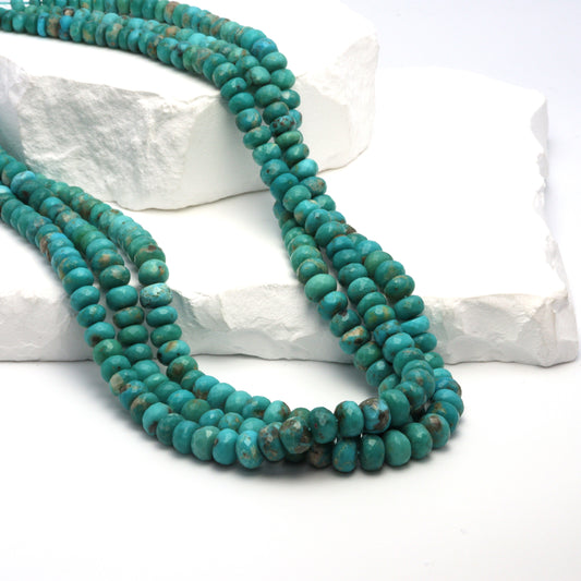 Natural Blue-Green Turquoise 5mm Faceted Rondelles
