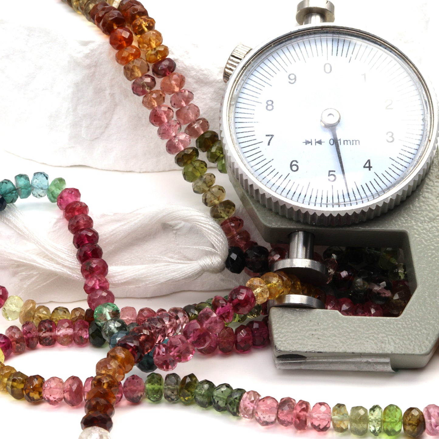 Watermelon Tourmaline 5mm Faceted Rondelles