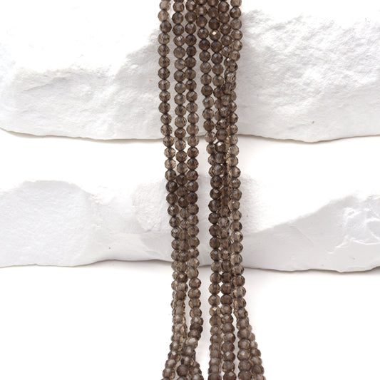 Smoky Quartz 2mm Faceted Rounds
