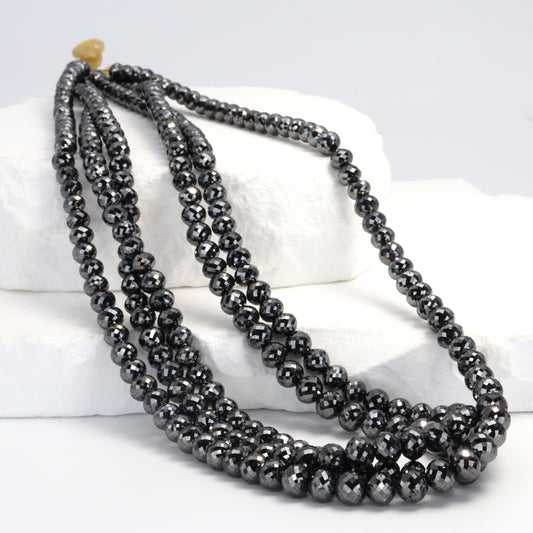 Black Diamond 4.5mm Faceted Rondelles