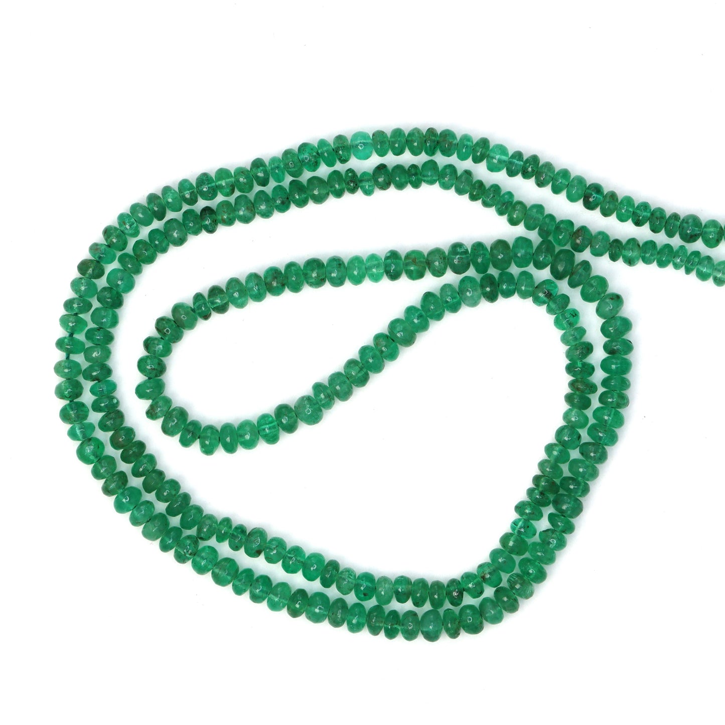 Green Emerald 2.5mm - 3.0mm Smooth Rondelles Bead Strand
