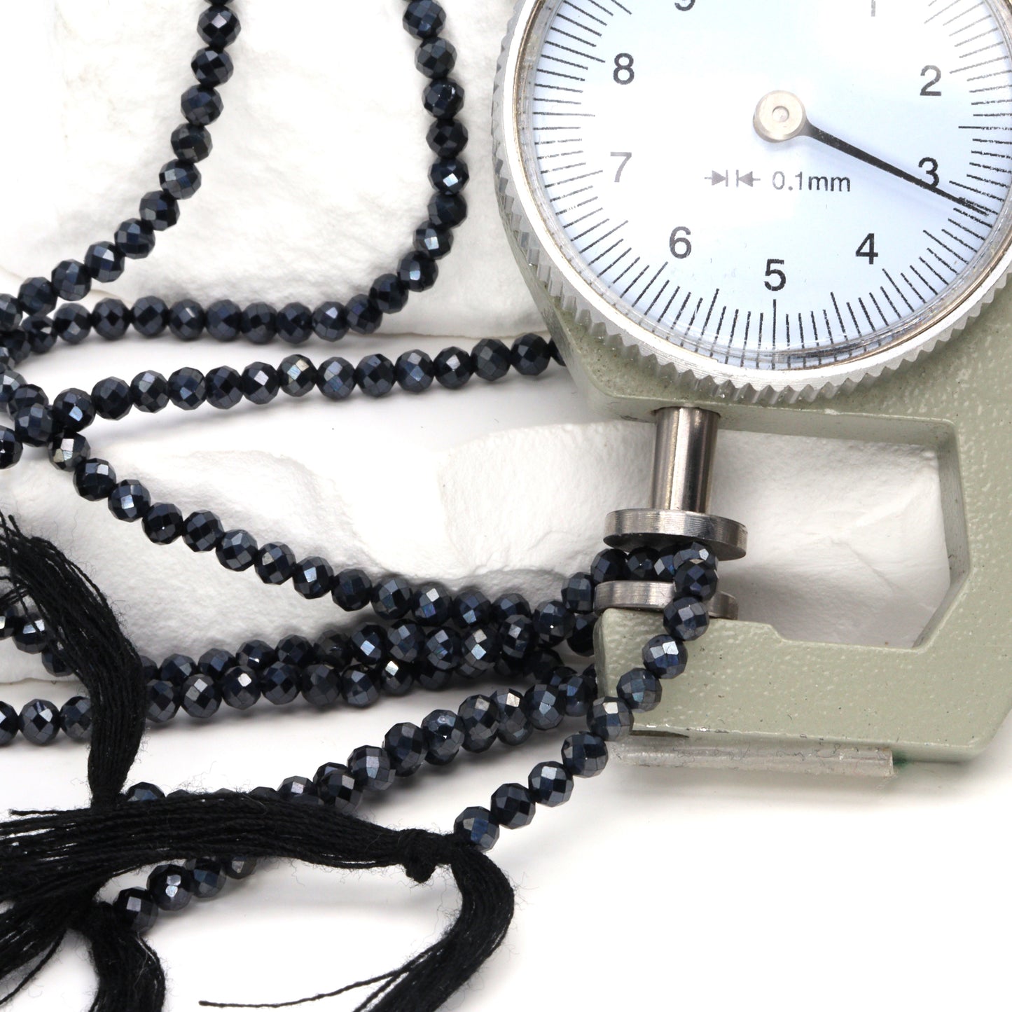 Coated Black Spinel 3mm Faceted Rounds Bead Strand