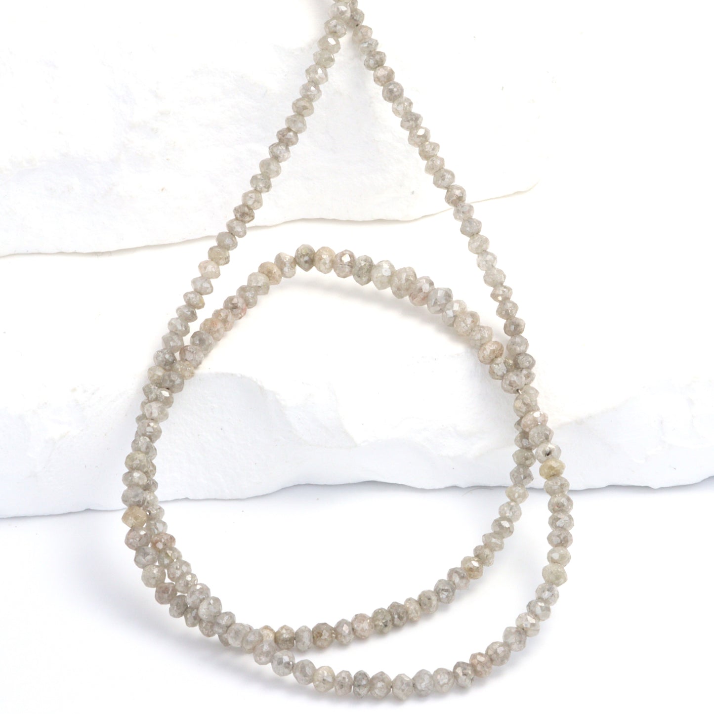 Gray Diamond 2.8mm Faceted Rondelles