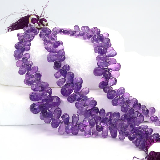 Light Purple Amethyst 6x4mm Faceted Teardrop Briolettes