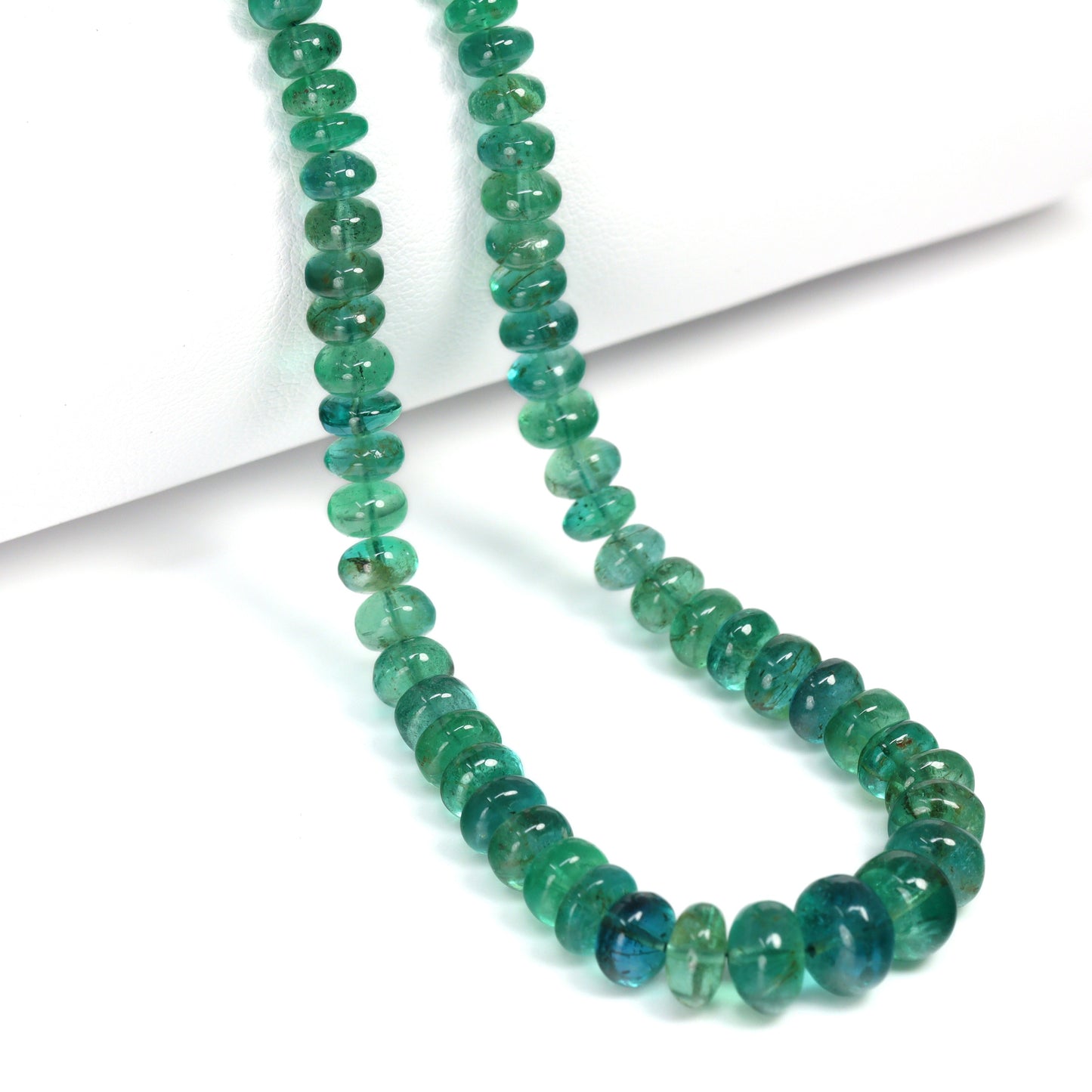 Green Emerald 4mm – 7.5mm Smooth Rondelles Bead Strand