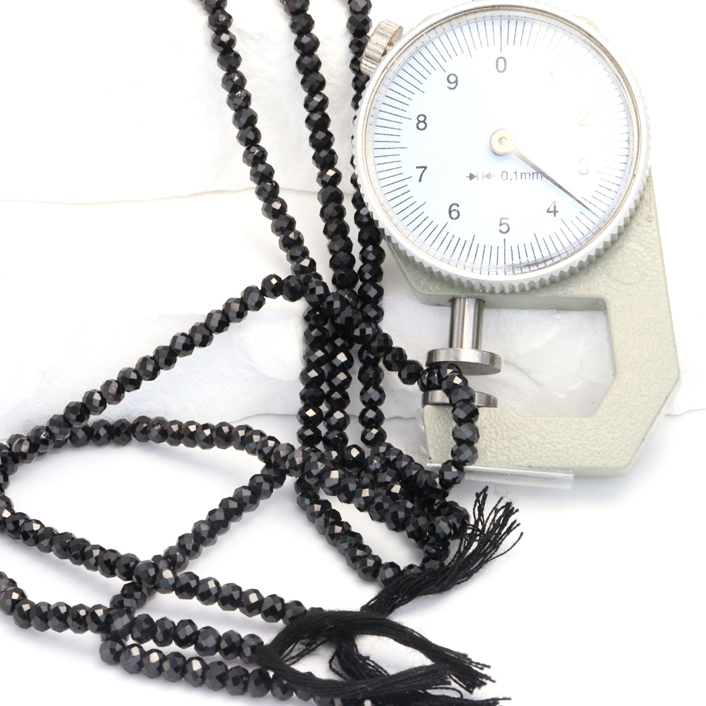 Black Spinel 3.5mm Faceted Rondelles Bead Strand