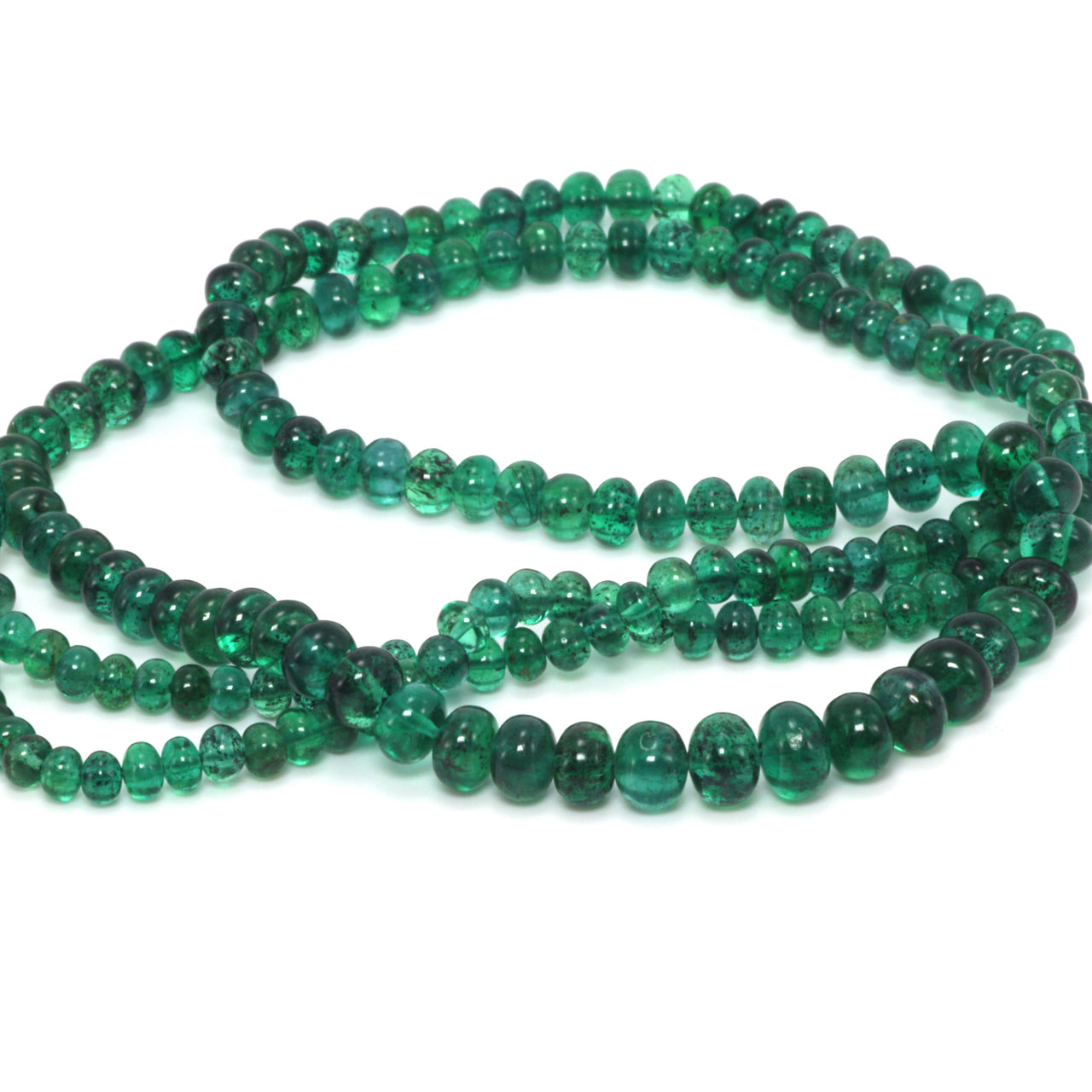 Green Emerald 2.5mm - 4.5mm Smooth Rondelles Bead Strand