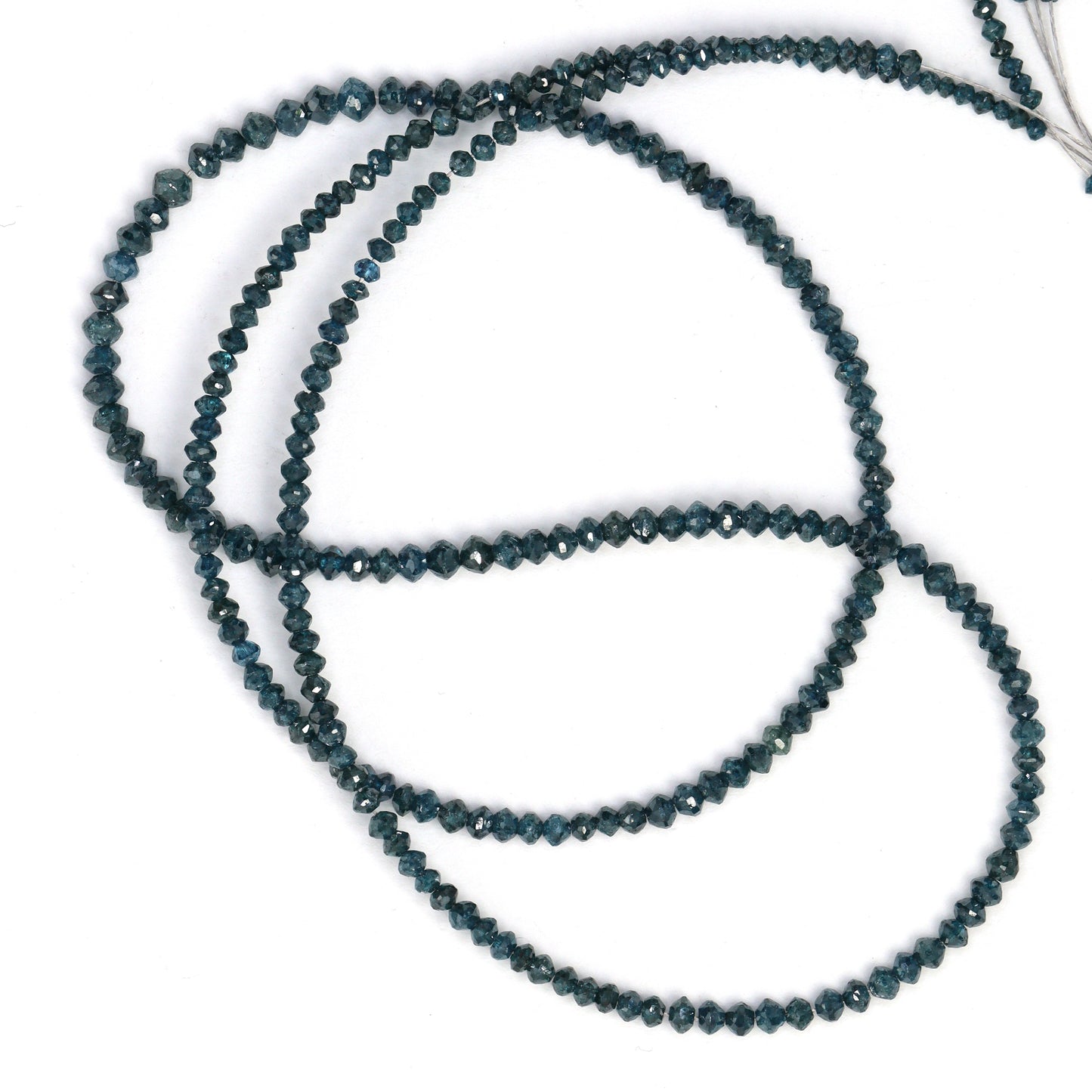 Blue Diamond 1.6mm Faceted Rondelles