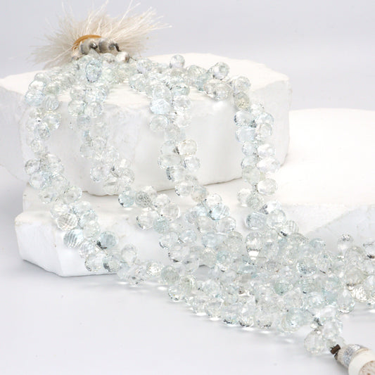 White Topaz 8x5mm Faceted Teardrop Briolettes