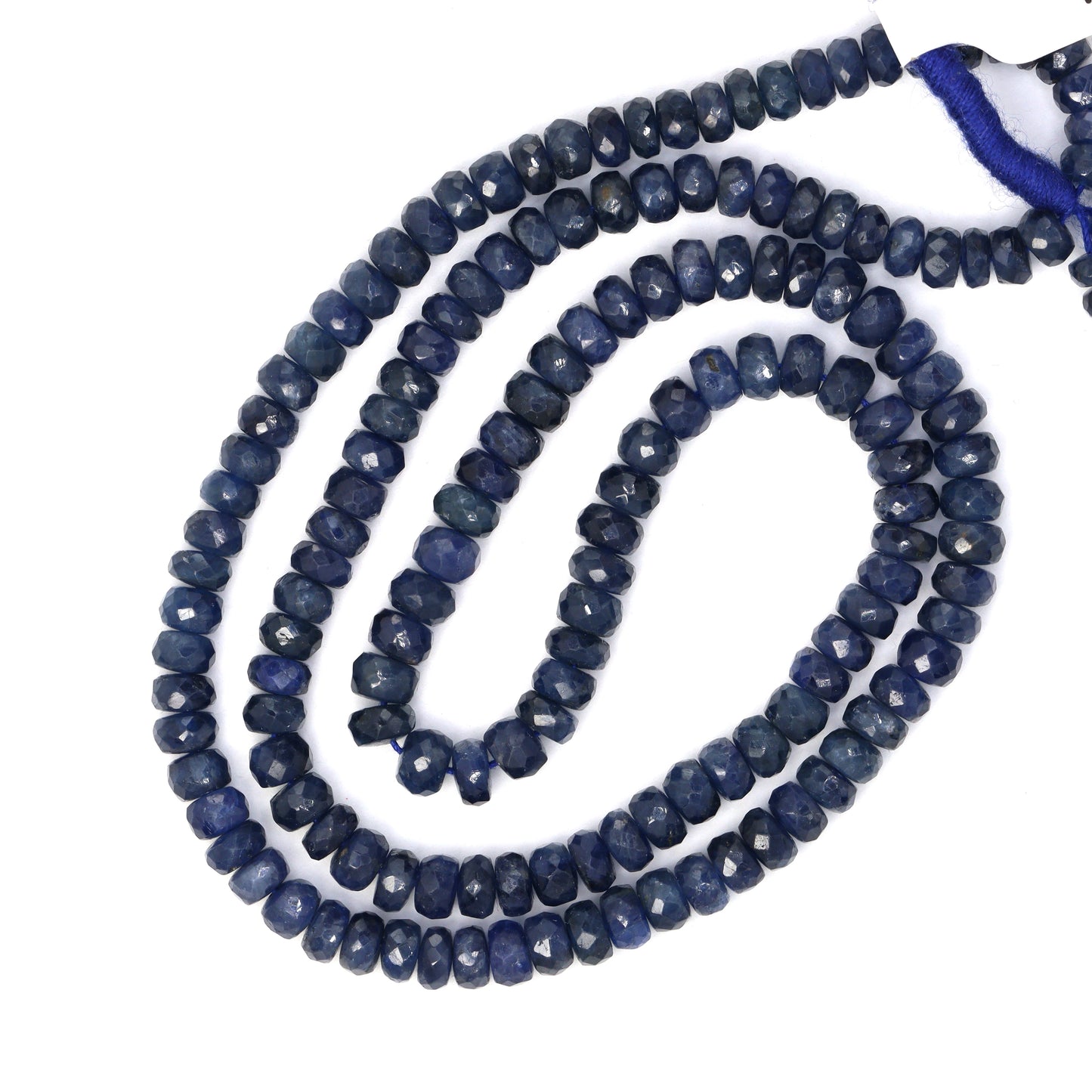 Blue Sapphire 3.5mm Faceted Rondelles