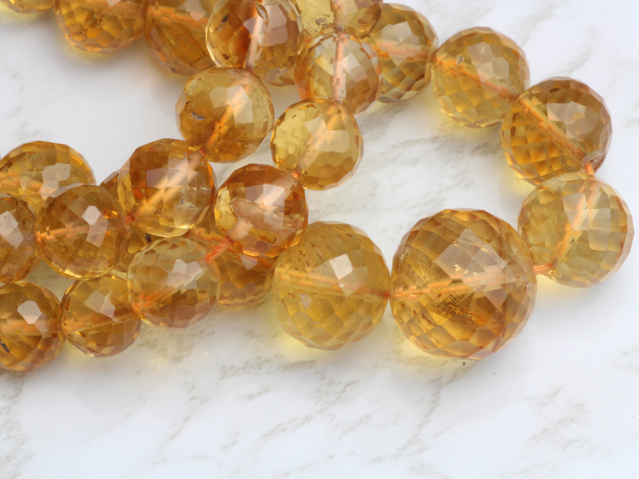 Dark Yellow Citrine 7mm Faceted Rounds