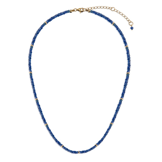 18k Blue Sapphire and Gold Bead Necklace