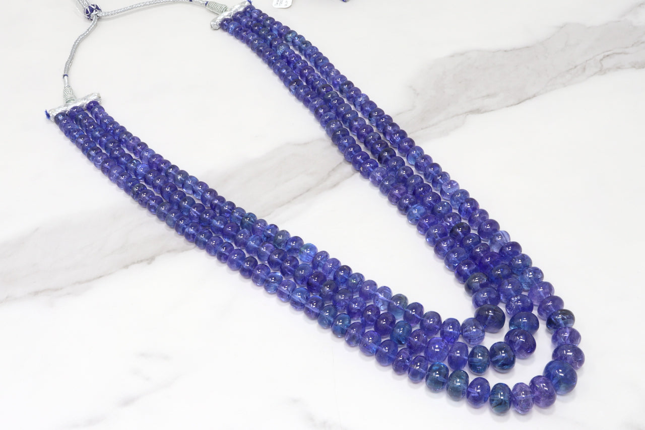 AAA Tanzanite 8mm Smooth Rondelles
