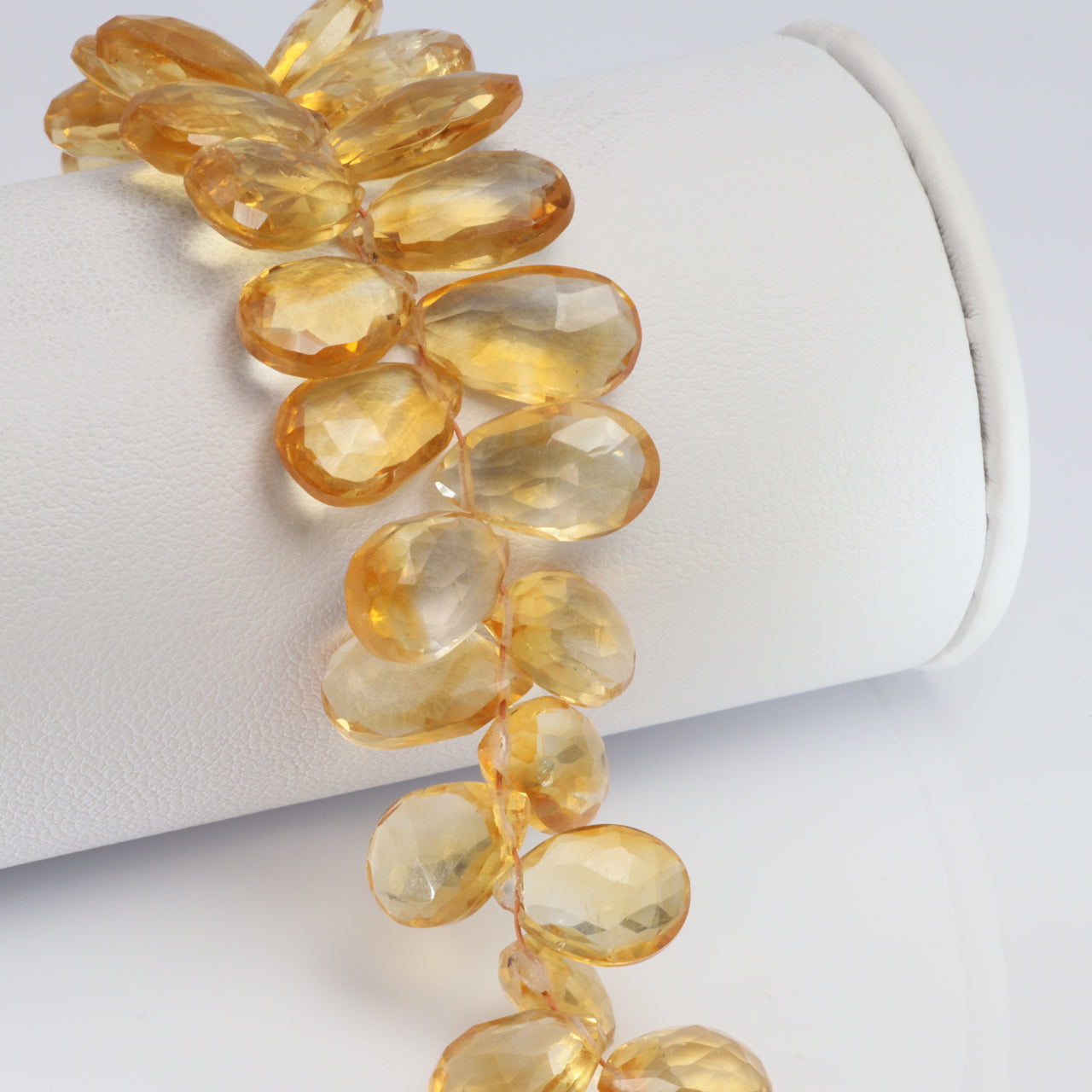 Yellow Citrine 10x7mm Faceted Pear Shaped Briolettes