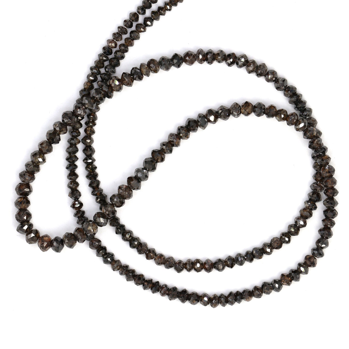 Brown Diamond 2mm Faceted Rondelles