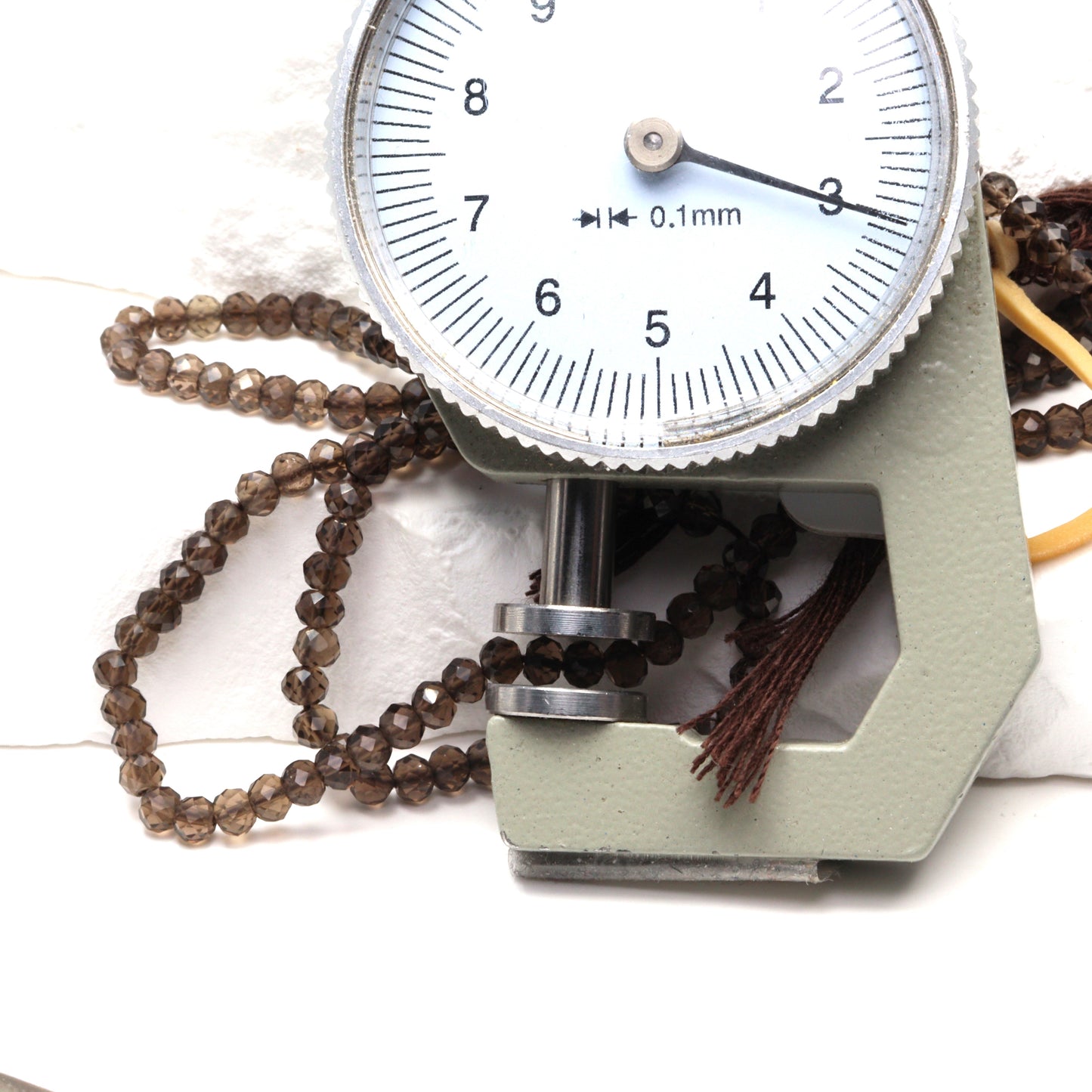 Brown Smoky Quartz 3mm Faceted Rondelles Bead Strand
