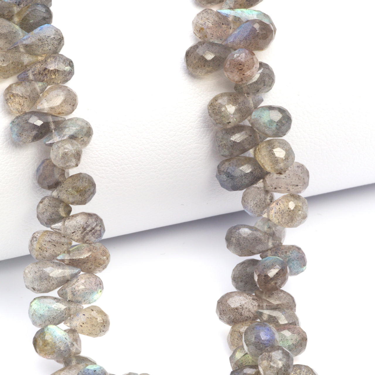 Blue Labradorite 8x5mm Faceted Teardrop Briolettes Bead Strand