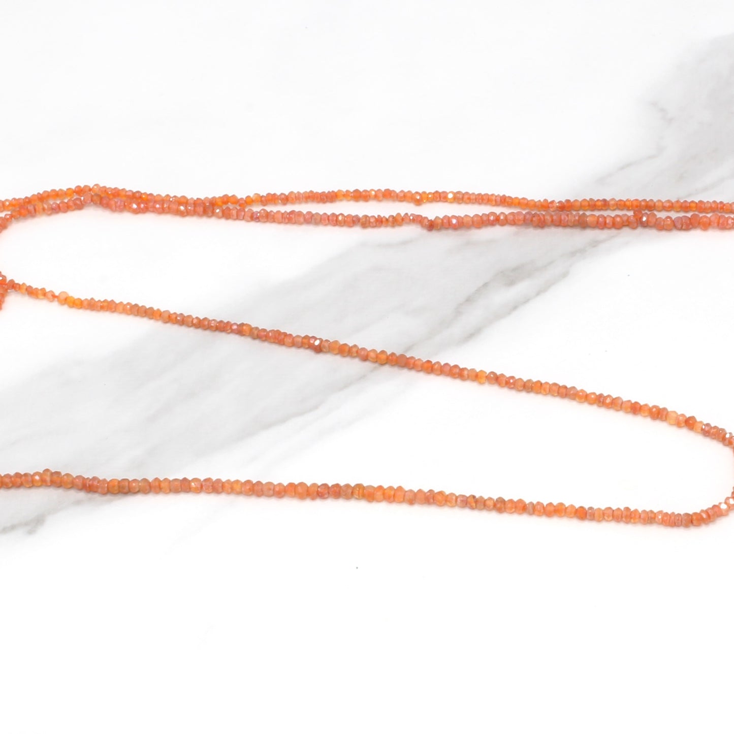 Coated Orange Carnelian 2.5mm Faceted Rondelles