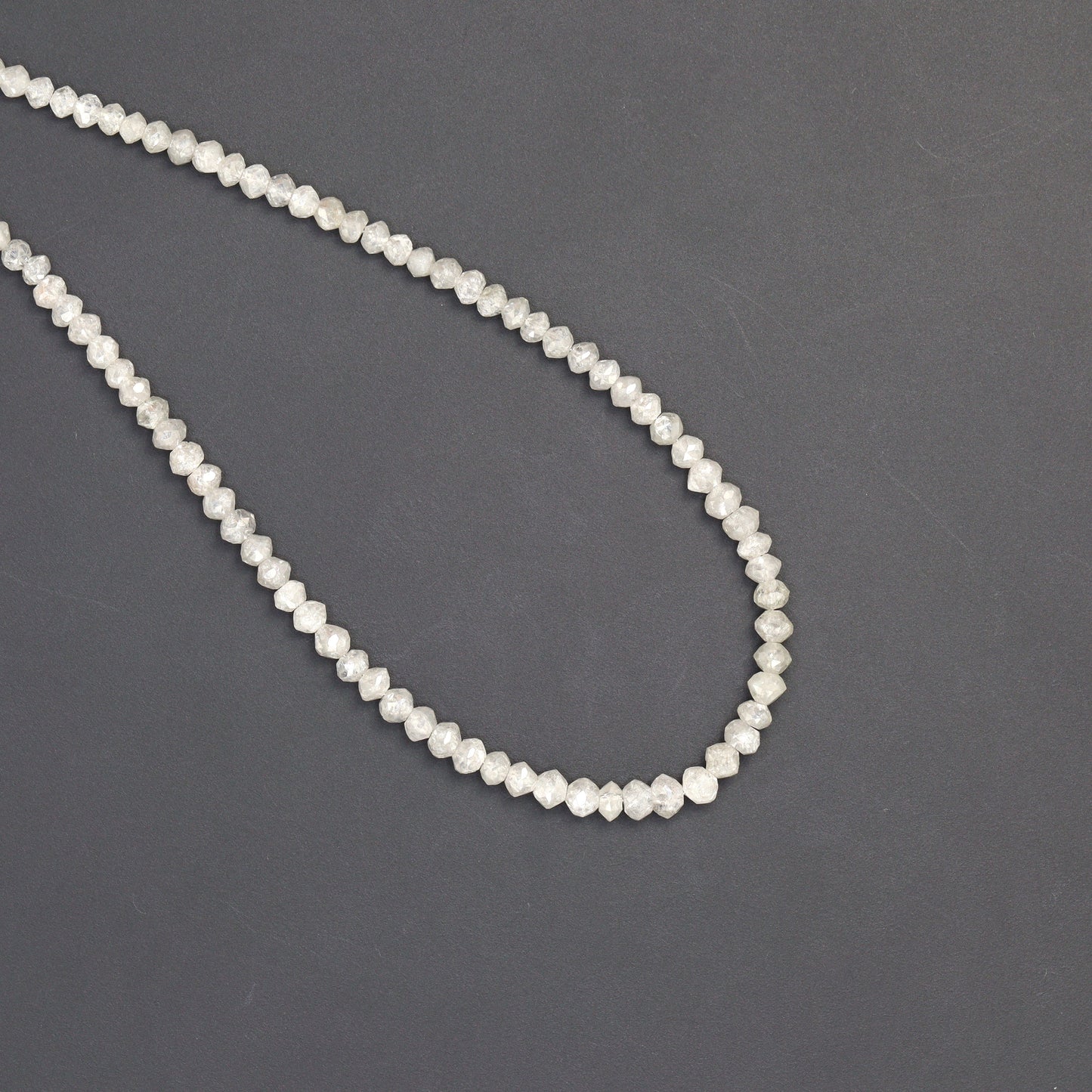 Gray Diamond 1.5mm - 3mm Hand Faceted Rondelles Bead Strand