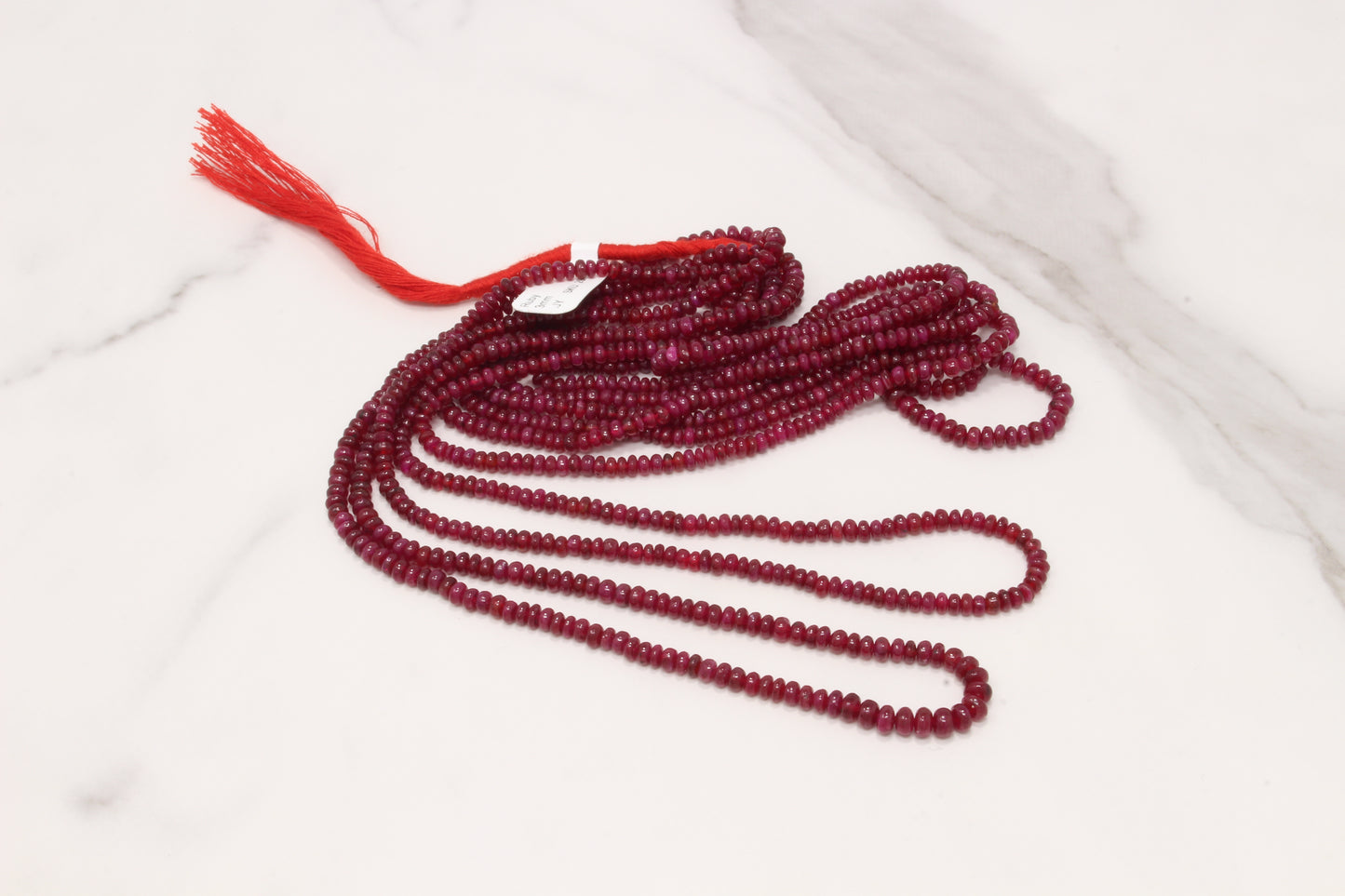 Red Ruby 3mm Smooth Rondelles Bead Strand